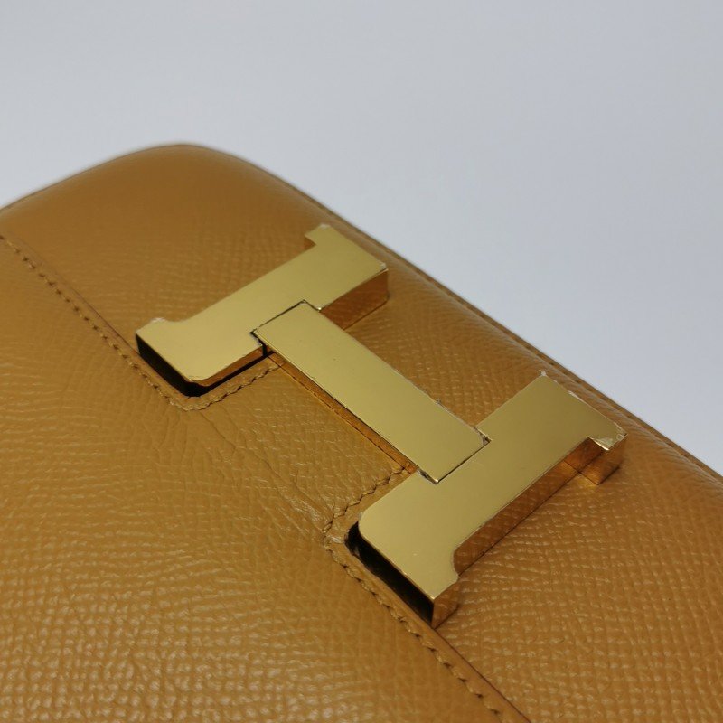 Hermes Constance康康19字母H扣斜背包單肩包Epsom牛皮金扣2S芝麻色Z刻-14