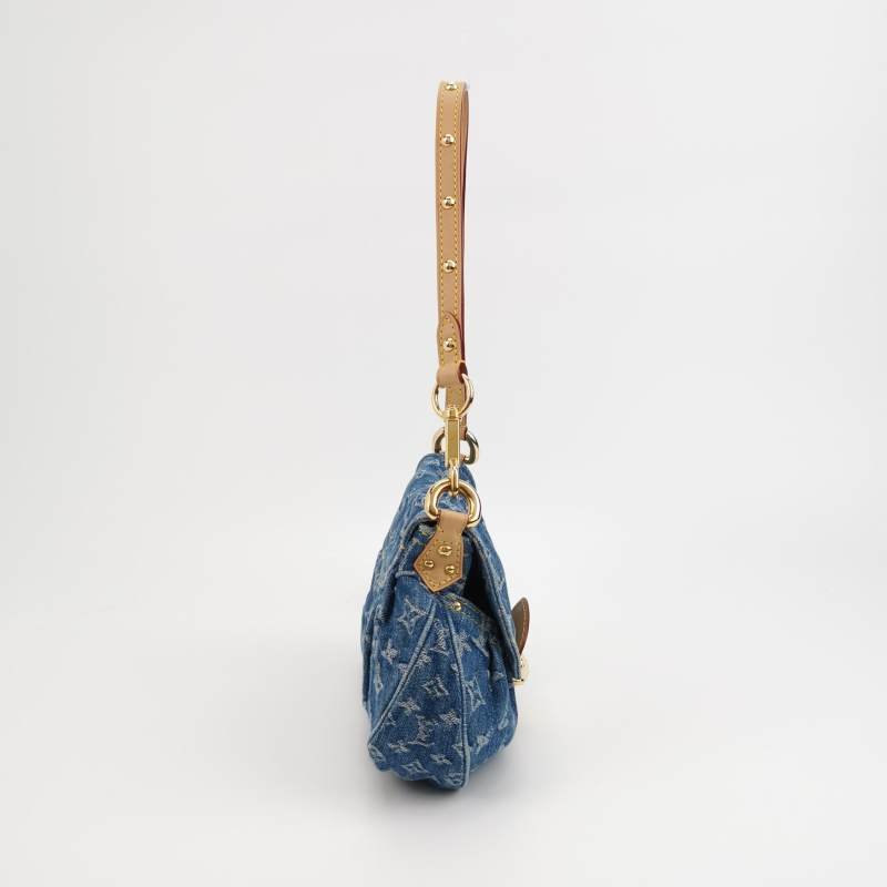 Louis Vuitton (LV) Sunset帆布植鞣革丹寧老花斜背包單肩包晶片款-3