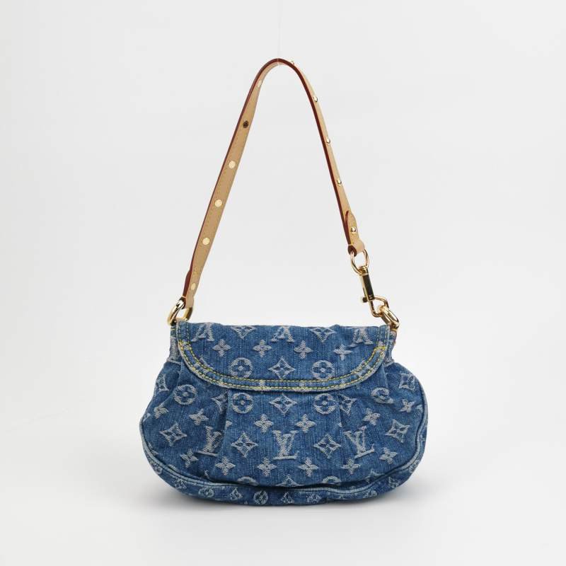 Louis Vuitton (LV) Sunset帆布植鞣革丹寧老花斜背包單肩包晶片款-4