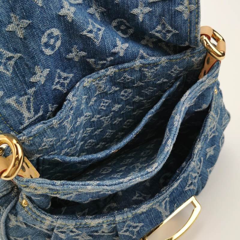 Louis Vuitton (LV) Sunset帆布植鞣革丹寧老花斜背包單肩包晶片款-6
