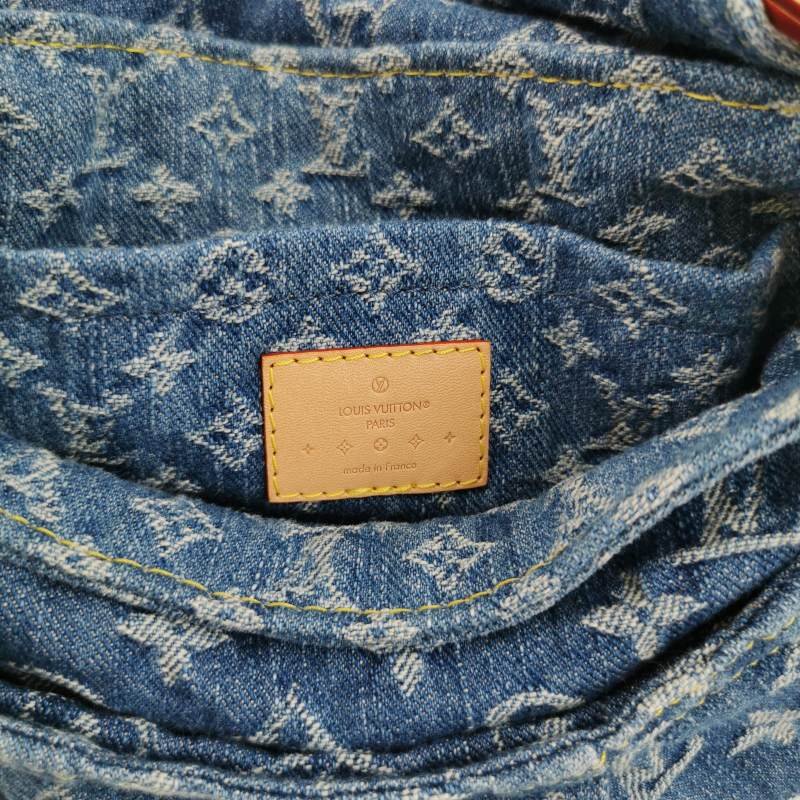 Louis Vuitton (LV) Sunset帆布植鞣革丹寧老花斜背包單肩包晶片款-7