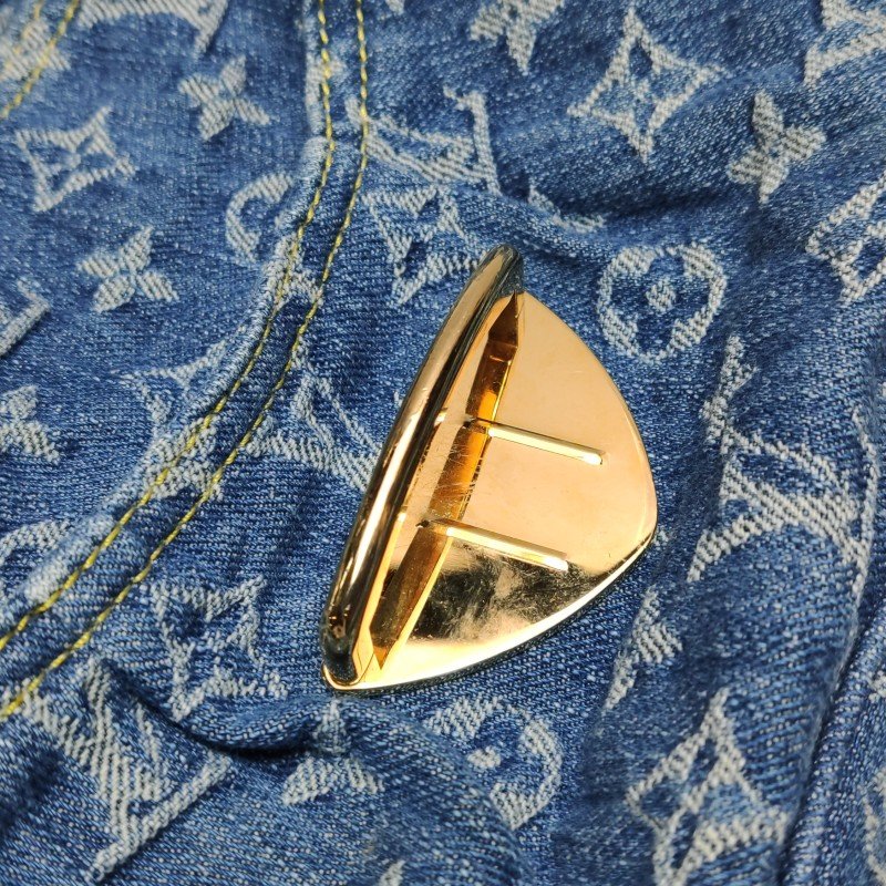 Louis Vuitton (LV) Sunset帆布植鞣革丹寧老花斜背包單肩包晶片款-10