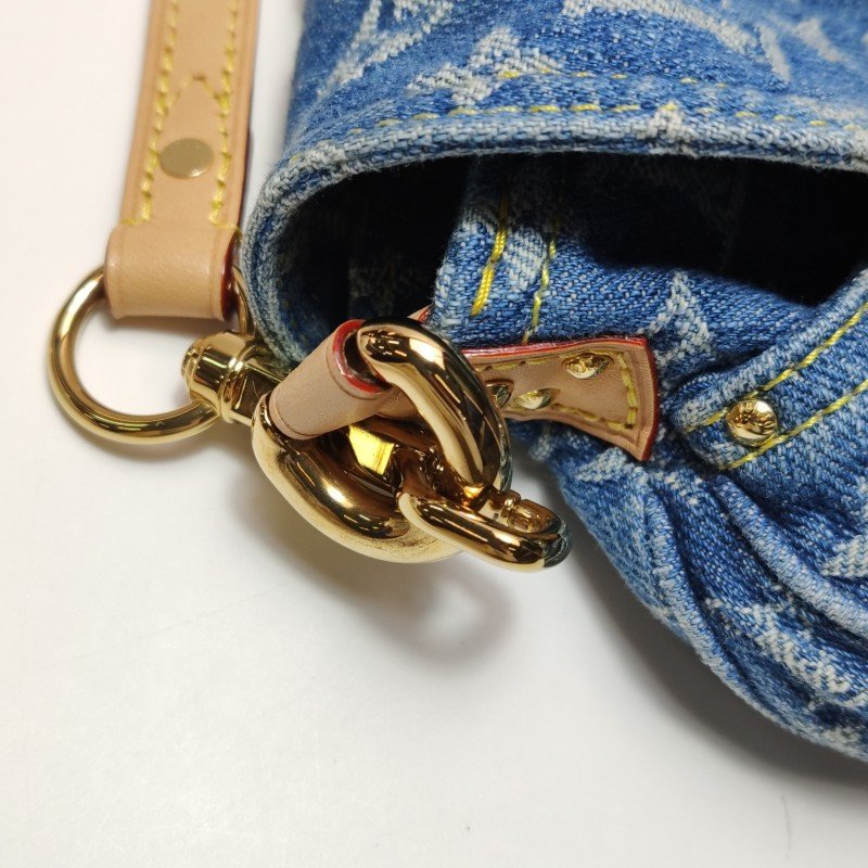 Louis Vuitton (LV) Sunset帆布植鞣革丹寧老花斜背包單肩包晶片款-11