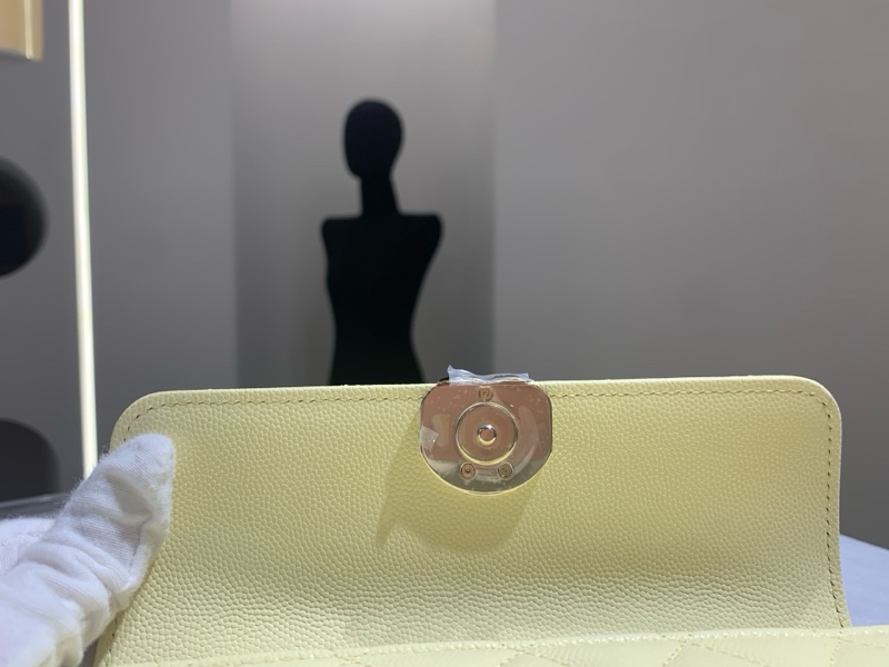 99新💚Chanel香奈兒 小雞黃 荔枝皮 橫版 Kelly 大號斜背包手提包✨正品保障❤️-7