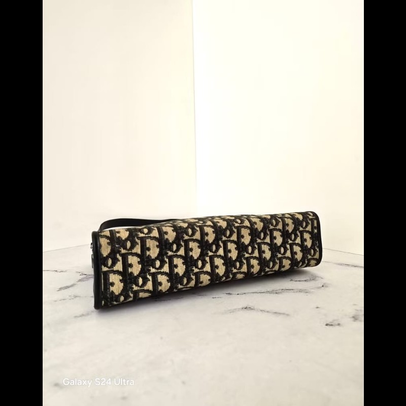 【LA LUNE】稀有中古包 Dior深藍老花凱莉口金古董包 單肩包 側背包 側孭揹包-7