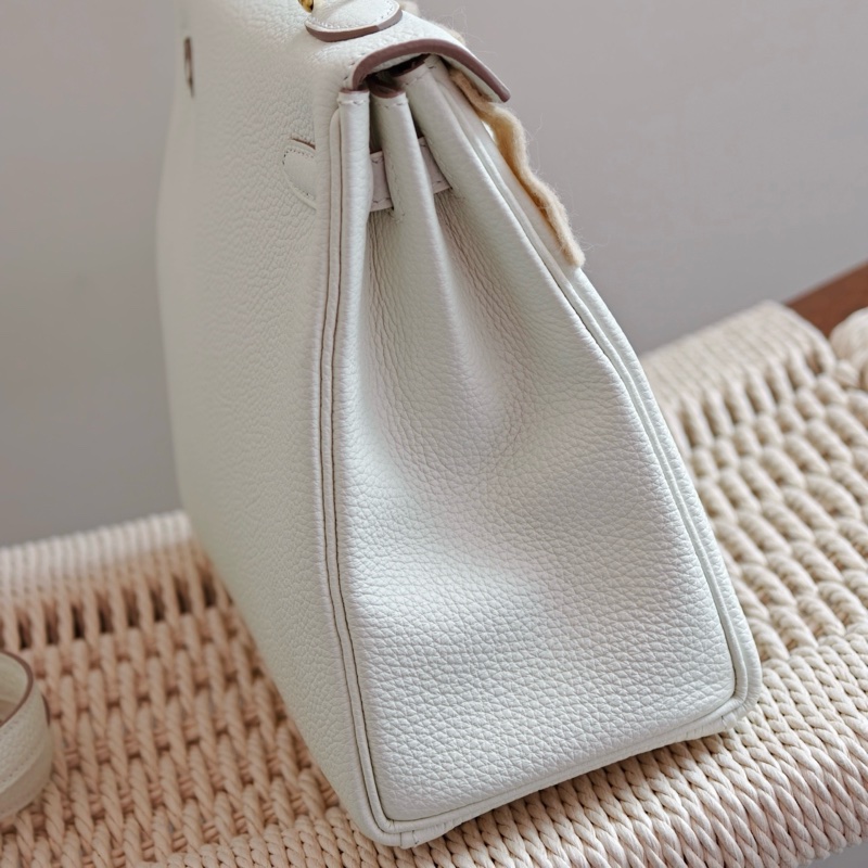 ✨Hermes 愛馬仕 Kelly25  蘑菇白 金扣內縫 togo皮 手提包斜背包 99新 B刻❤️正品保障-3