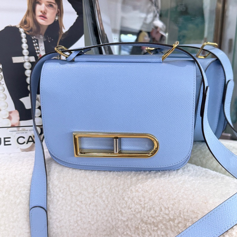 98新德爾沃/Delvaux Lingot 藍色斜挎包-0
