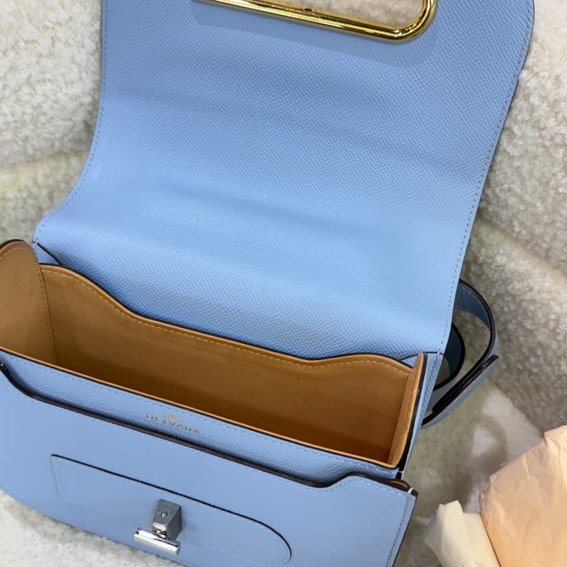 98新德爾沃/Delvaux Lingot 藍色斜挎包-13