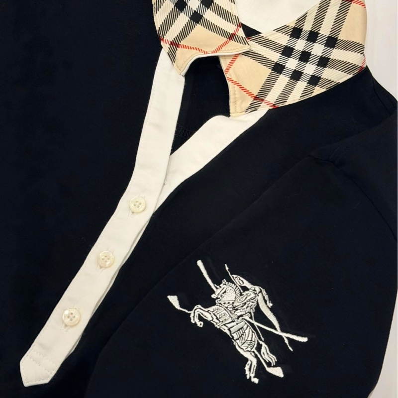 BURBERRY GOLF 黑色格紋領大戰馬上衣-3