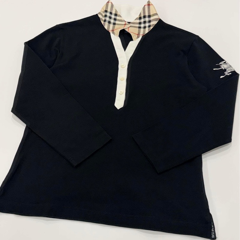 BURBERRY GOLF 黑色格紋領大戰馬上衣-5