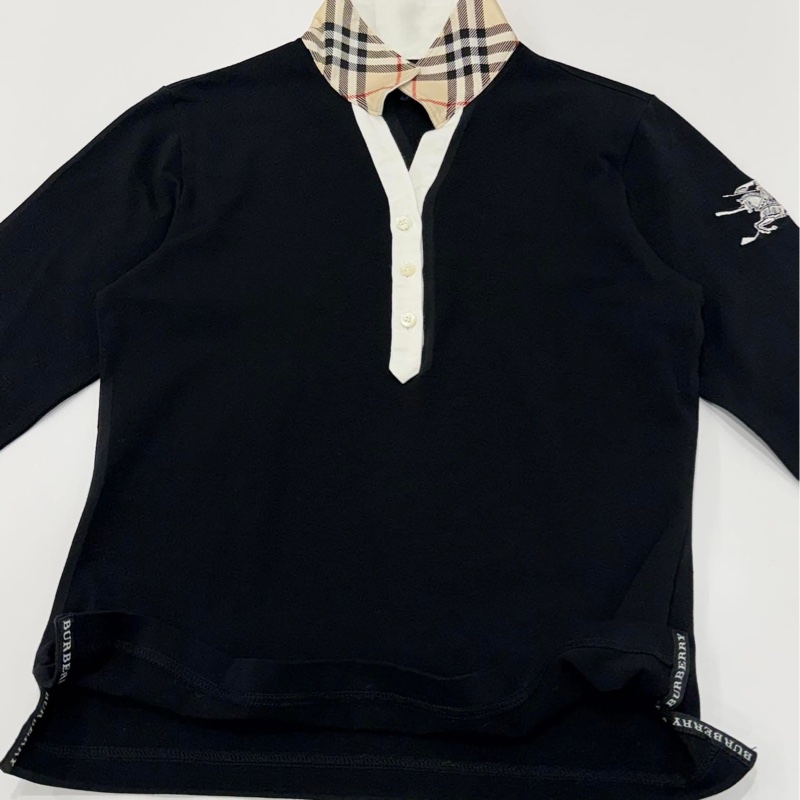 BURBERRY GOLF 黑色格紋領大戰馬上衣-7