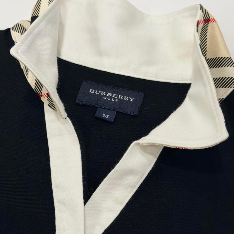 BURBERRY GOLF 黑色格紋領大戰馬上衣-8