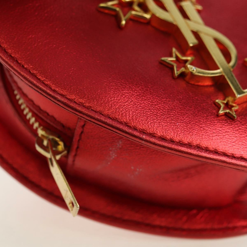 【日本直送】SAINT LAURENT 愛心鏈單肩包 皮革 紅色 金色 正品 179049V-13