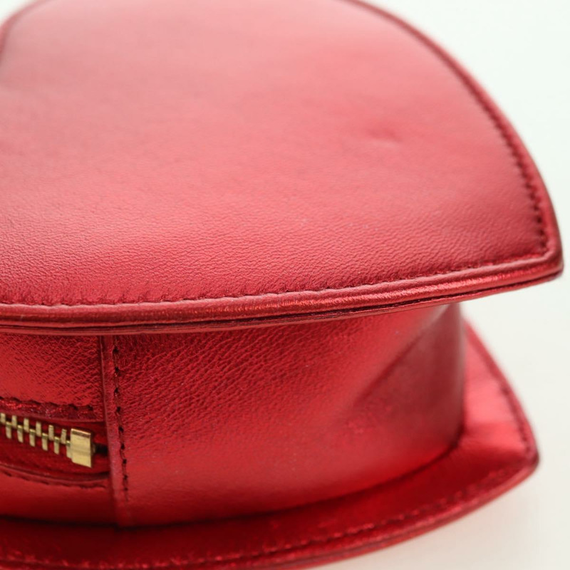 【日本直送】SAINT LAURENT 愛心鏈單肩包 皮革 紅色 金色 正品 179049V-15