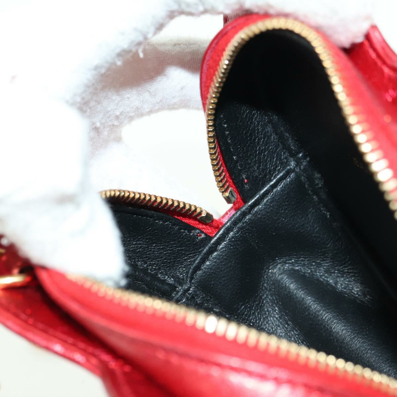 【日本直送】SAINT LAURENT 愛心鏈單肩包 皮革 紅色 金色 正品 179049V-20