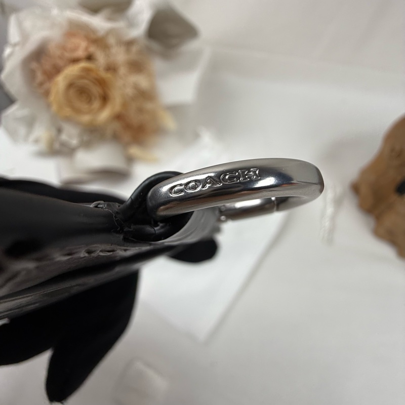 全新品 狀態良好 COACH 灰色 牛皮卡夾零錢包  男女適用-10