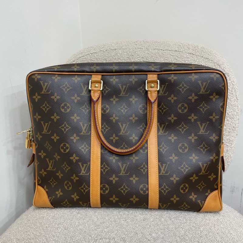 Louis Vuitton 路易威登 老花手提公文包15年 底長40。-1