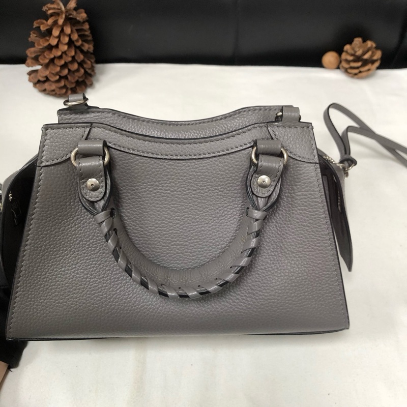 98新💚Balenciaga/巴黎世家 Neo Classic mini機車包手提包斜背包 大象灰荔枝紋牛皮 附件：肩帶 說明書❤️正品-1
