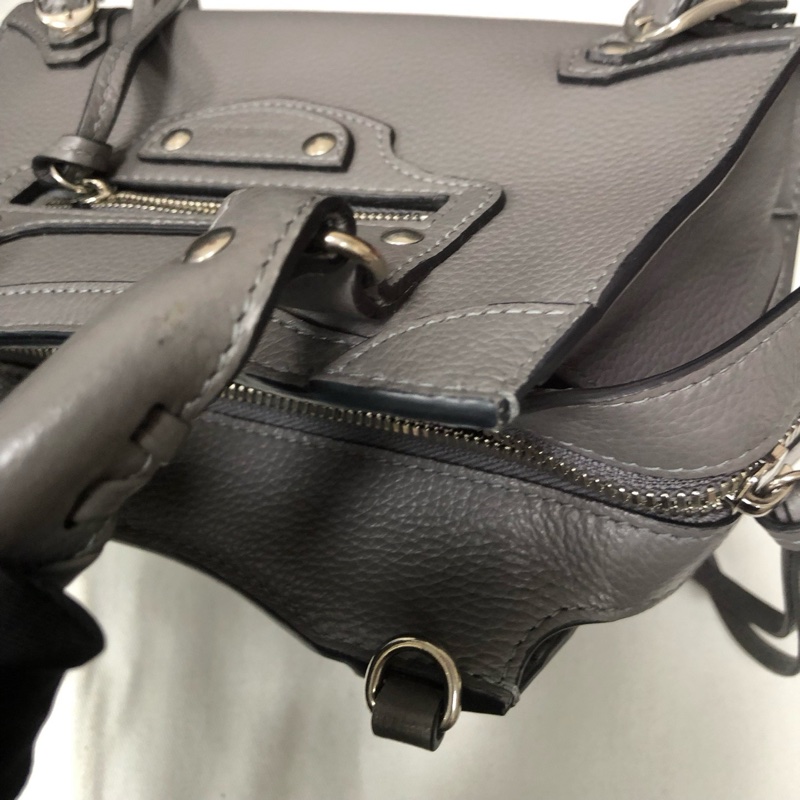 98新💚Balenciaga/巴黎世家 Neo Classic mini機車包手提包斜背包 大象灰荔枝紋牛皮 附件：肩帶 說明書❤️正品-3
