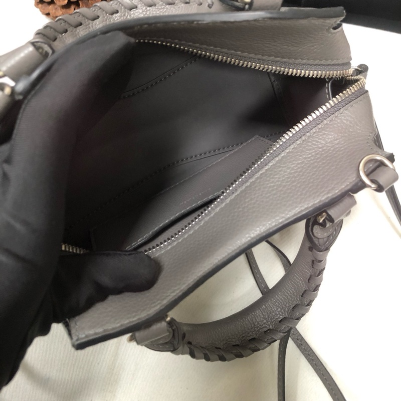 98新💚Balenciaga/巴黎世家 Neo Classic mini機車包手提包斜背包 大象灰荔枝紋牛皮 附件：肩帶 說明書❤️正品-7
