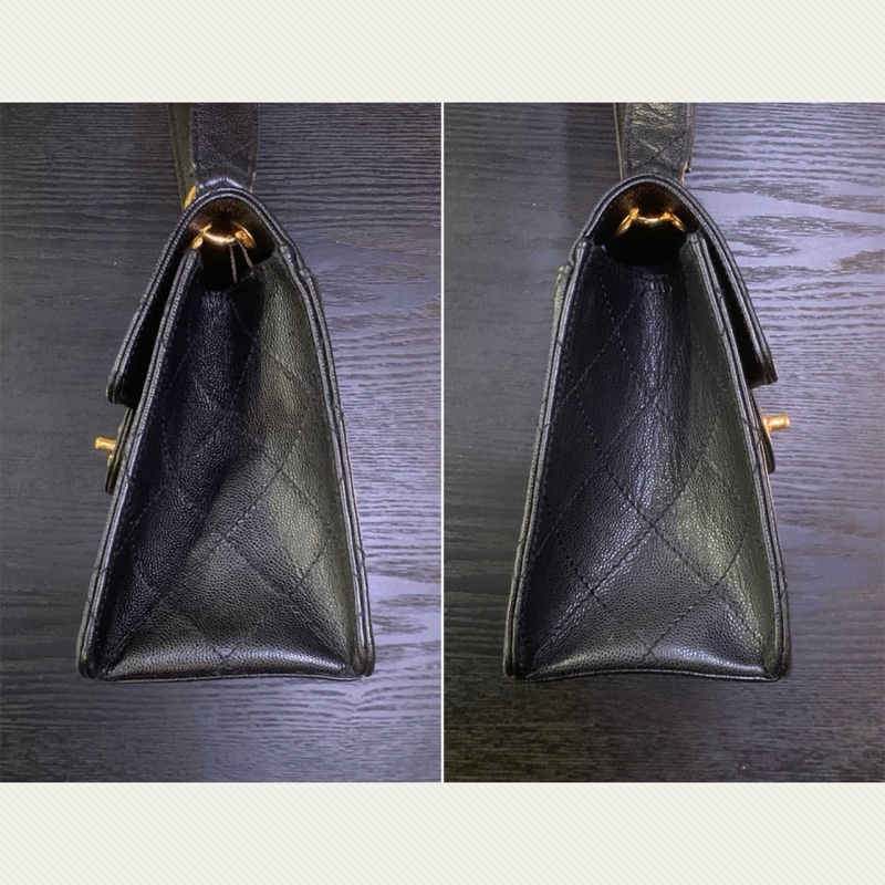 Chanel Vintage Caviar Gold Diamond Quilted With 24k Gold-Plate CC Turn Lock Shoulder Bag In Black 香奈兒魚子醬經典單肩包-2