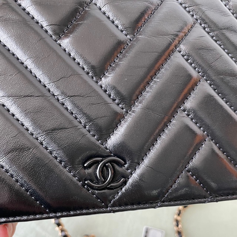 Chanel so black Wallet on chain-6