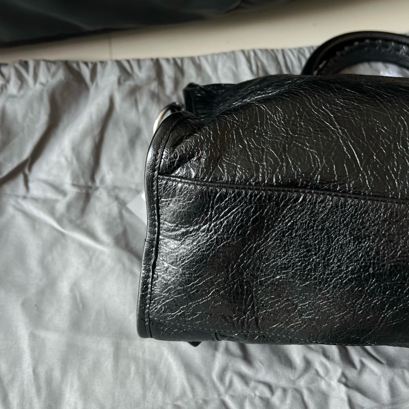 Balenciaga巴黎世家黑銀LeCity中號機車包手提包斜背包 閒置新❤️正品保障-2