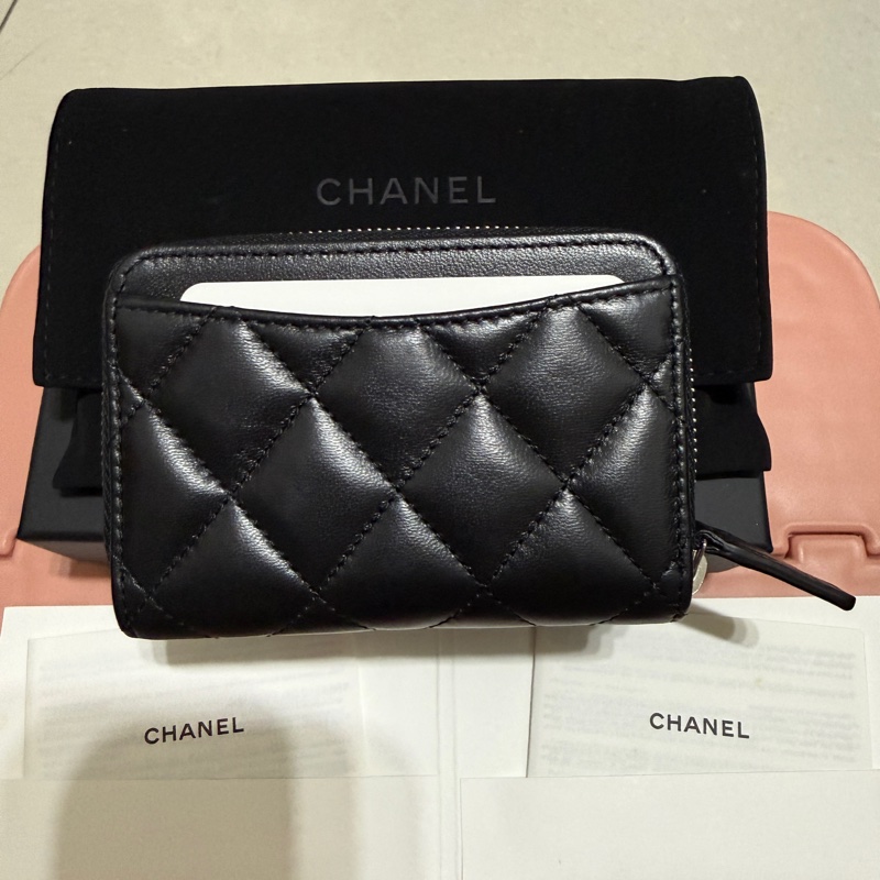 香奈兒 CHANEL  小羊皮嗎字零錢包-6