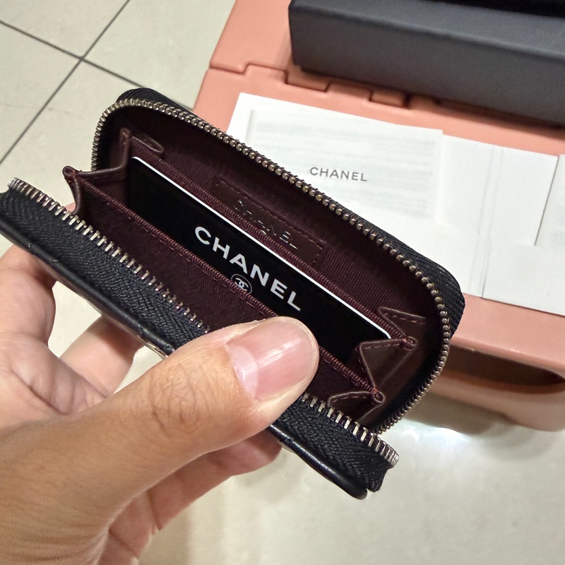 香奈兒 CHANEL  小羊皮嗎字零錢包-7