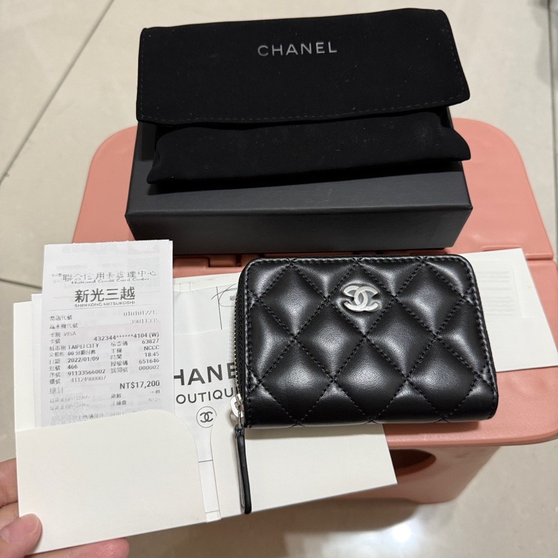 香奈兒 CHANEL  小羊皮嗎字零錢包-10
