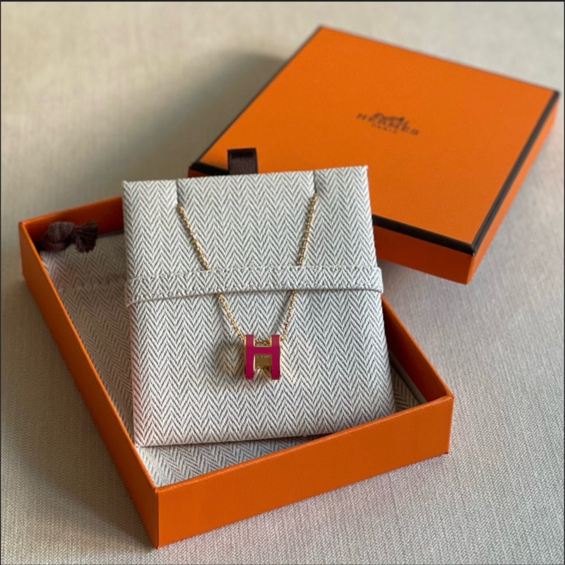 全新 現貨 🧡 Hermes Pop H Necklace Rose Extreme x Rosegold 粉色玫瑰金 頸鏈-0