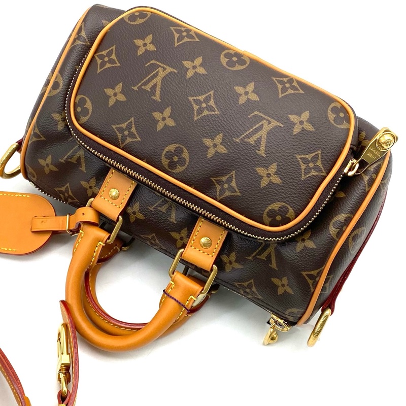 ✨99新 LV 路易威登 棕色老花keepall25斜挎包 手提包 金扣 大全套 25年新款❤️正品保障-8