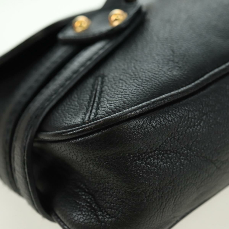 【日本直送】GUCCI 馬銜扣單肩包，黑色金色皮革，貨號 159402，正品編號 178489SAV-8