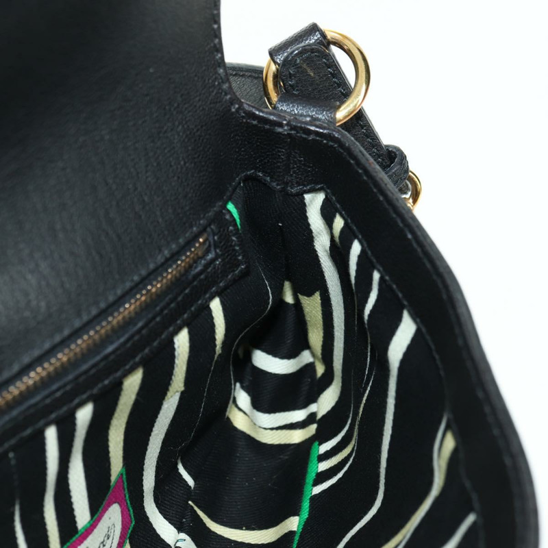 【日本直送】GUCCI 馬銜扣單肩包，黑色金色皮革，貨號 159402，正品編號 178489SAV-20