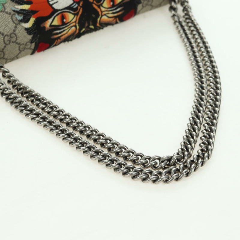 【日本直送】GUCCI 鏈條 Dionysus 憤怒貓包 皮革 米色 銀色 403348 正品 178733V-6