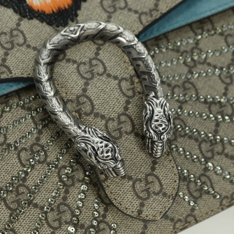 【日本直送】GUCCI 鏈條 Dionysus 憤怒貓包 皮革 米色 銀色 403348 正品 178733V-20