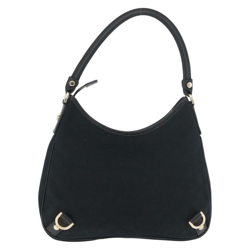 【日本直送】GUCCI Abbey GG帆布單肩包 黑色 金色 130738 正品 179375A-1