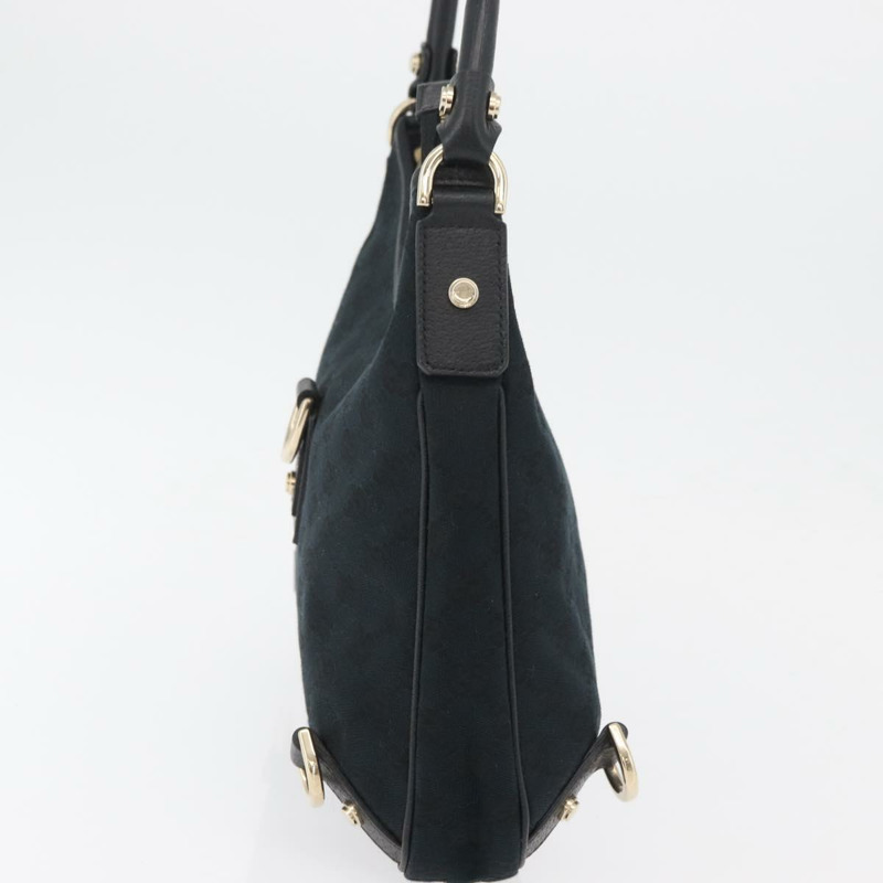 【日本直送】GUCCI Abbey GG帆布單肩包 黑色 金色 130738 正品 179375A-2