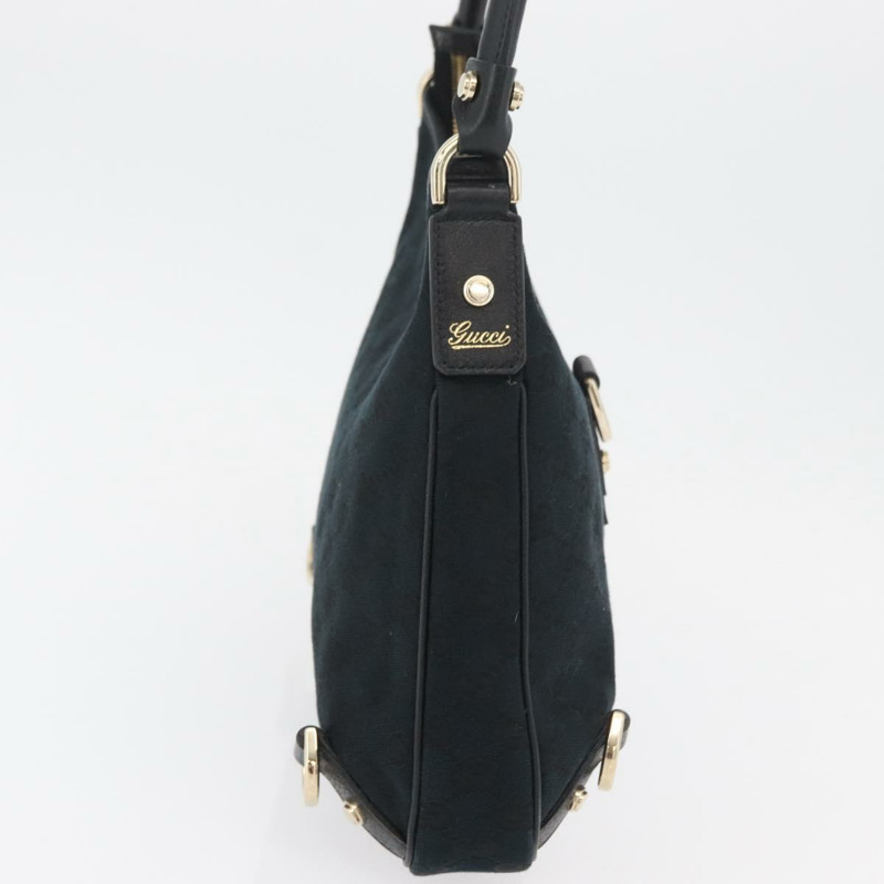 【日本直送】GUCCI Abbey GG帆布單肩包 黑色 金色 130738 正品 179375A-3