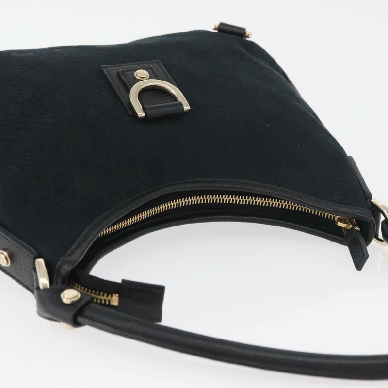【日本直送】GUCCI Abbey GG帆布單肩包 黑色 金色 130738 正品 179375A-5