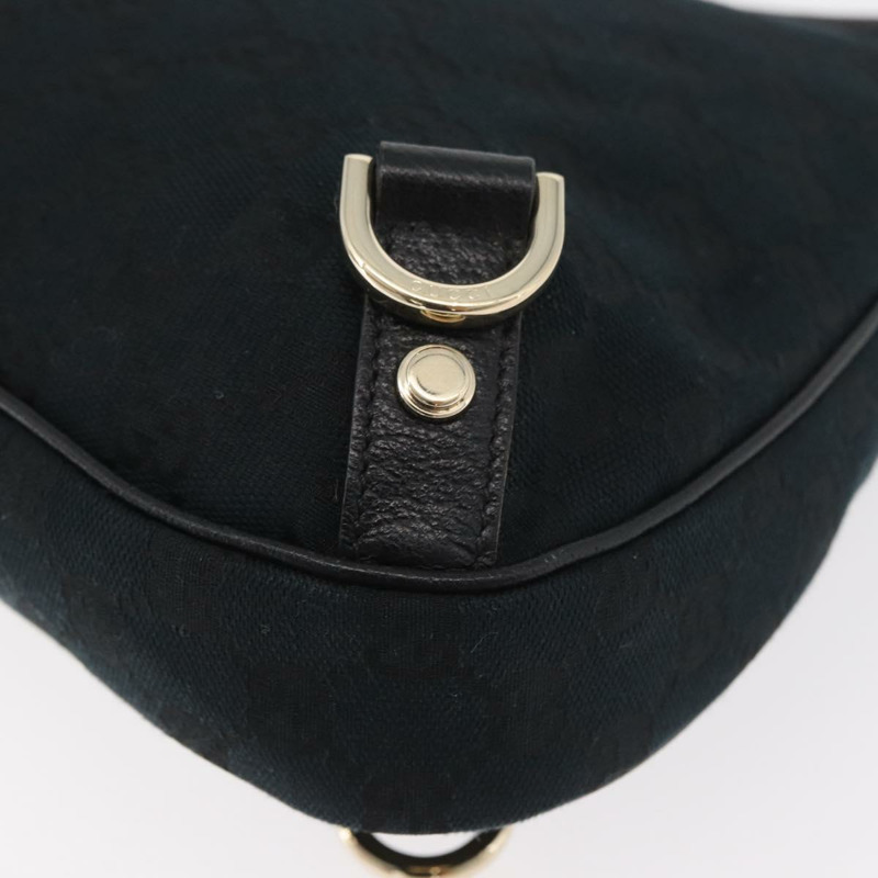 【日本直送】GUCCI Abbey GG帆布單肩包 黑色 金色 130738 正品 179375A-15