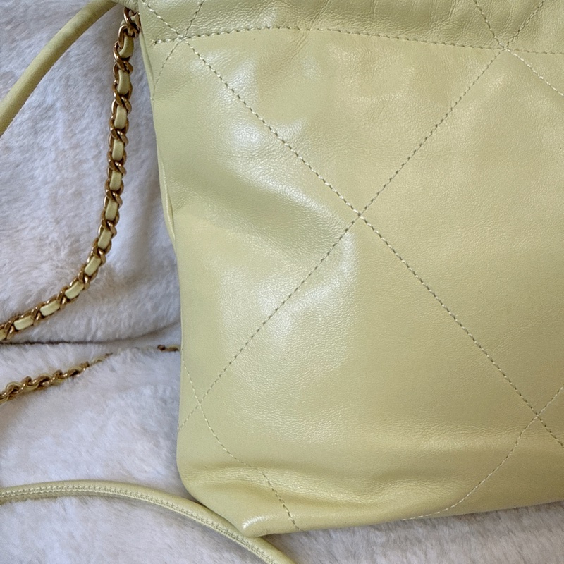 CHANEL✨mini 22 購物袋垃圾袋 小雞黃 晶片款-10
