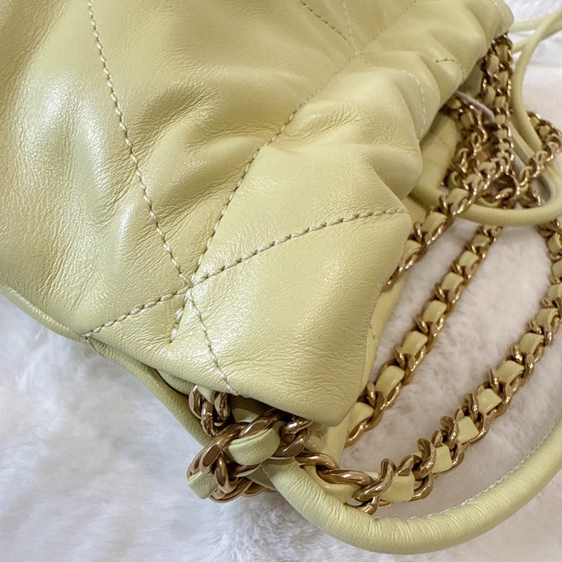 CHANEL✨mini 22 購物袋垃圾袋 小雞黃 晶片款-15