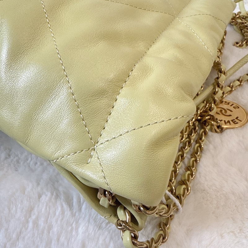 CHANEL✨mini 22 購物袋垃圾袋 小雞黃 晶片款-18
