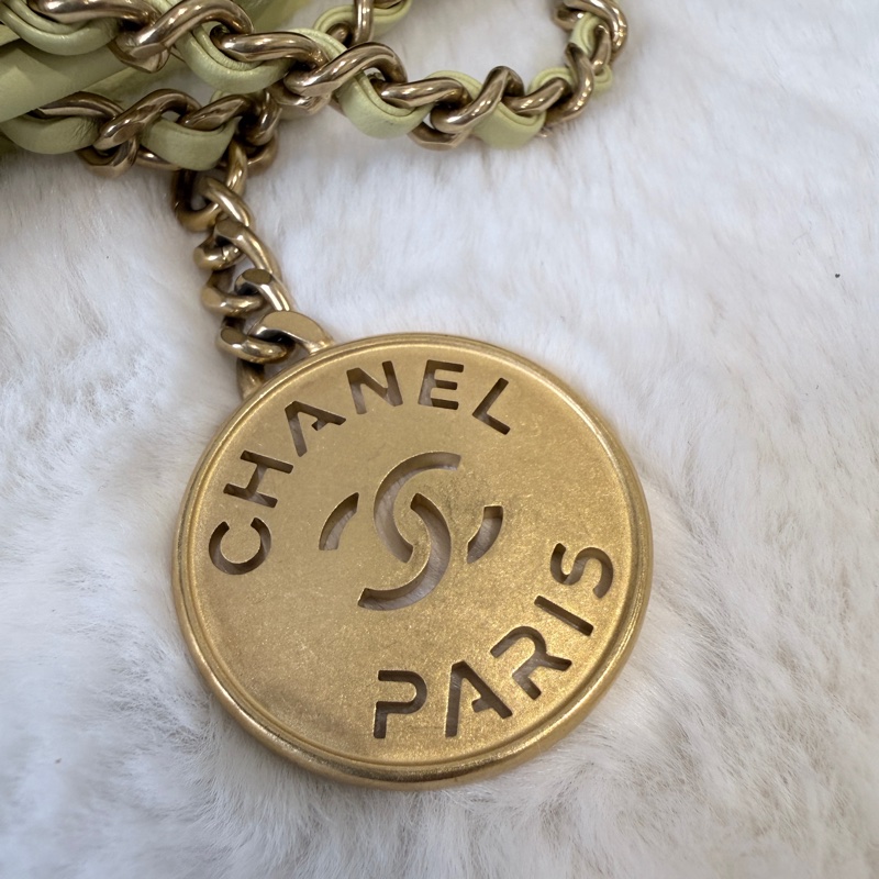 CHANEL✨mini 22 購物袋垃圾袋 小雞黃 晶片款-22