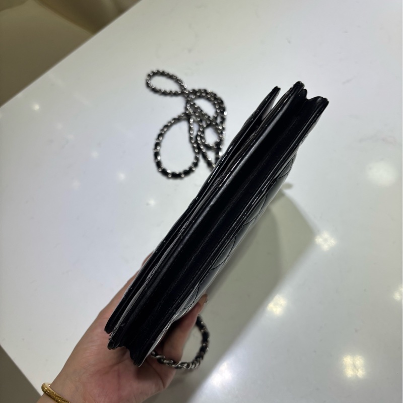 Chanel香奈兒 黑銀漆皮woc發財包  鐳射20開 尺寸約19*12*4cm-3