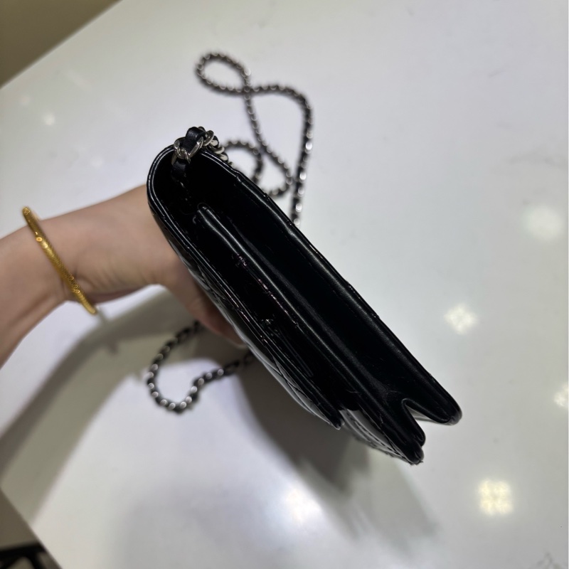 Chanel香奈兒 黑銀漆皮woc發財包  鐳射20開 尺寸約19*12*4cm-4