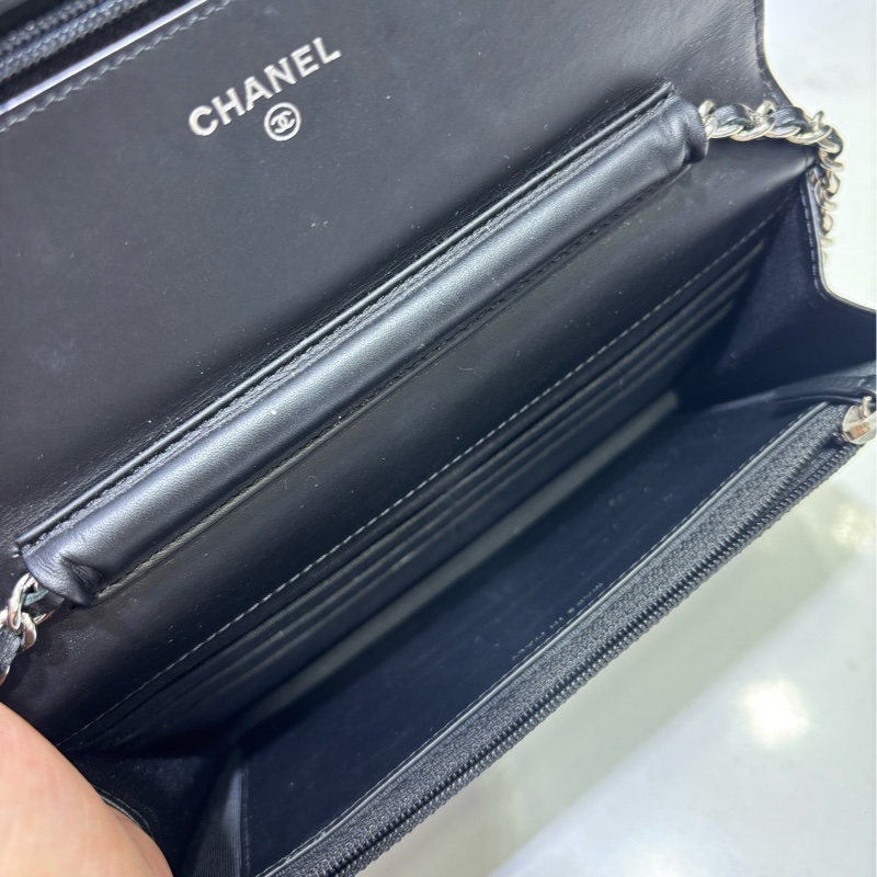 Chanel香奈兒 黑銀漆皮woc發財包  鐳射20開 尺寸約19*12*4cm-6
