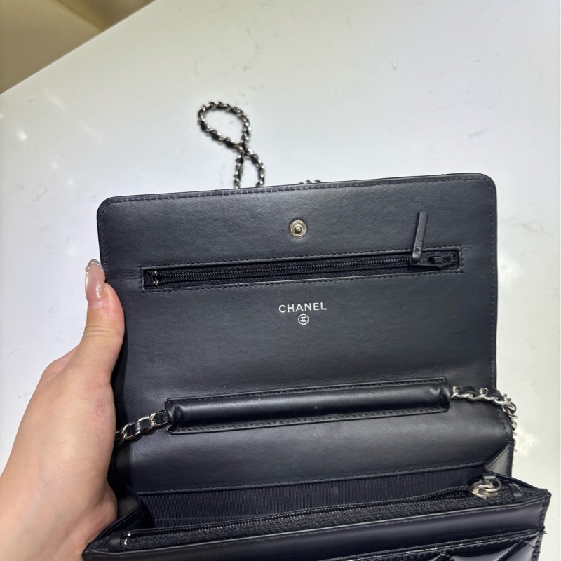 Chanel香奈兒 黑銀漆皮woc發財包  鐳射20開 尺寸約19*12*4cm-7
