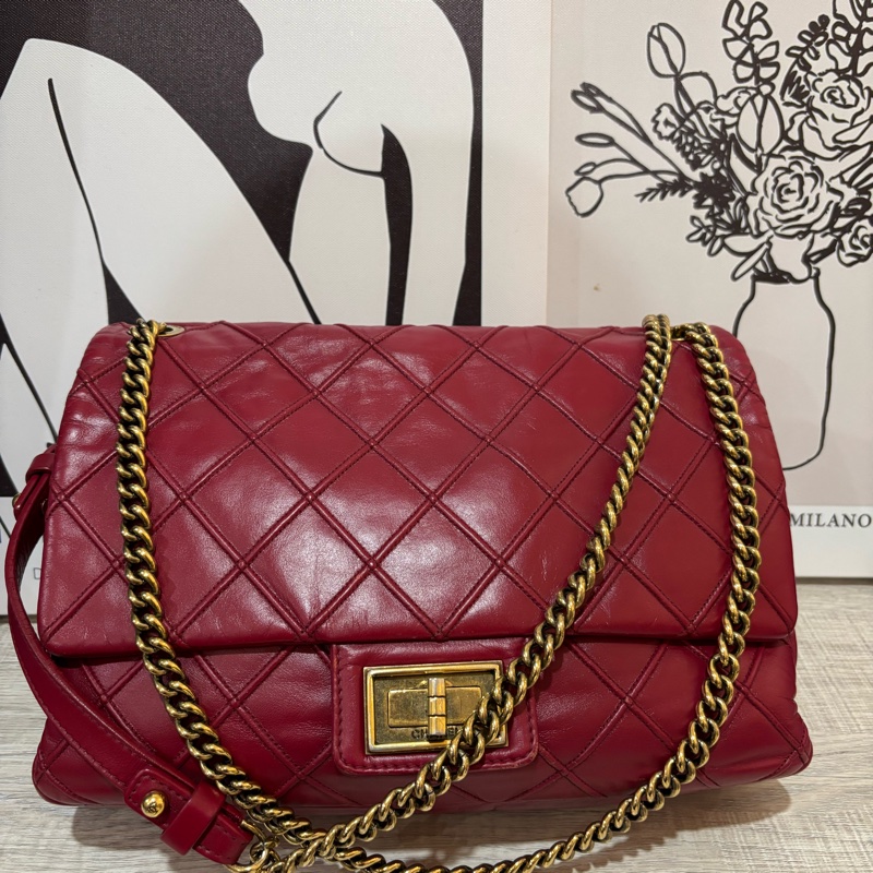 Chanel 經典 2.55（紅色牛皮菱格紋）-0